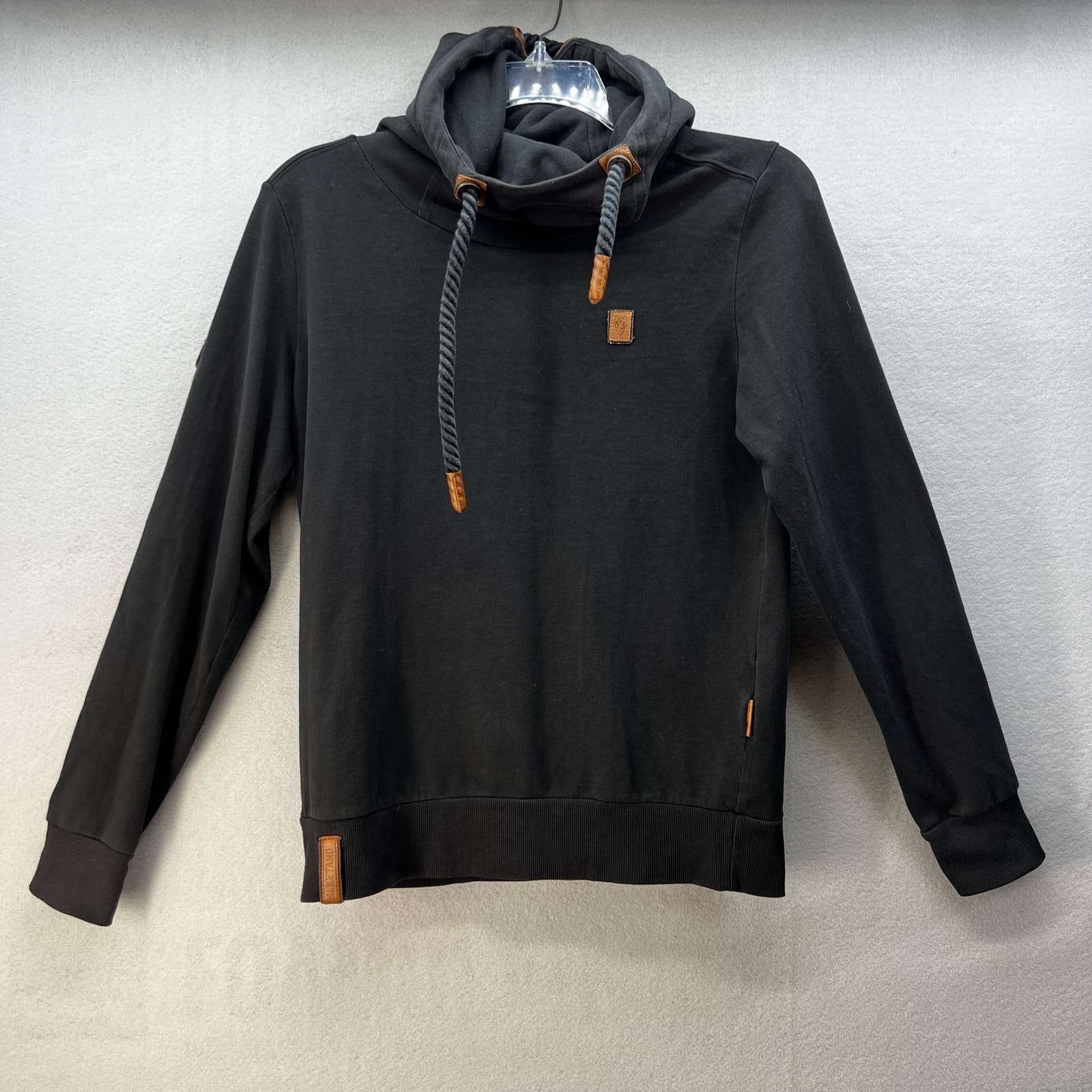 Naketano Brave New World Hooded Sweatshirt Woman's M Black Cozy Normcore Warm